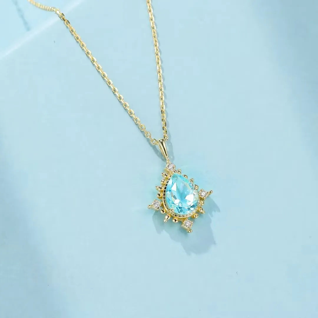 Topaz Necklace "Elegance Rays" Silver