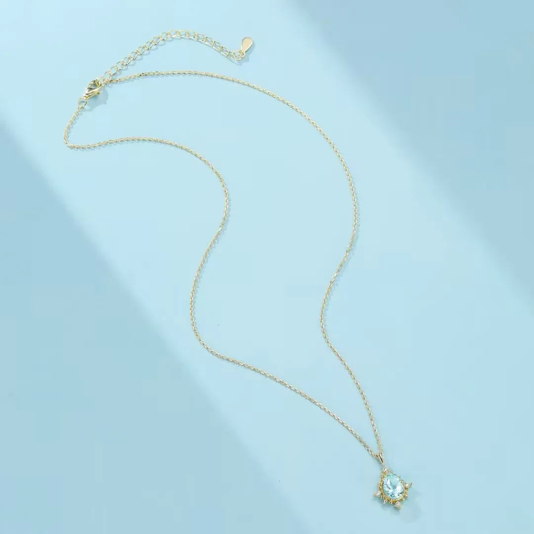 Topaz Necklace "Elegance Rays" Silver