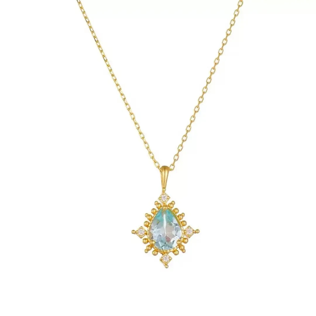 Topaz Necklace "Elegance Rays" Silver