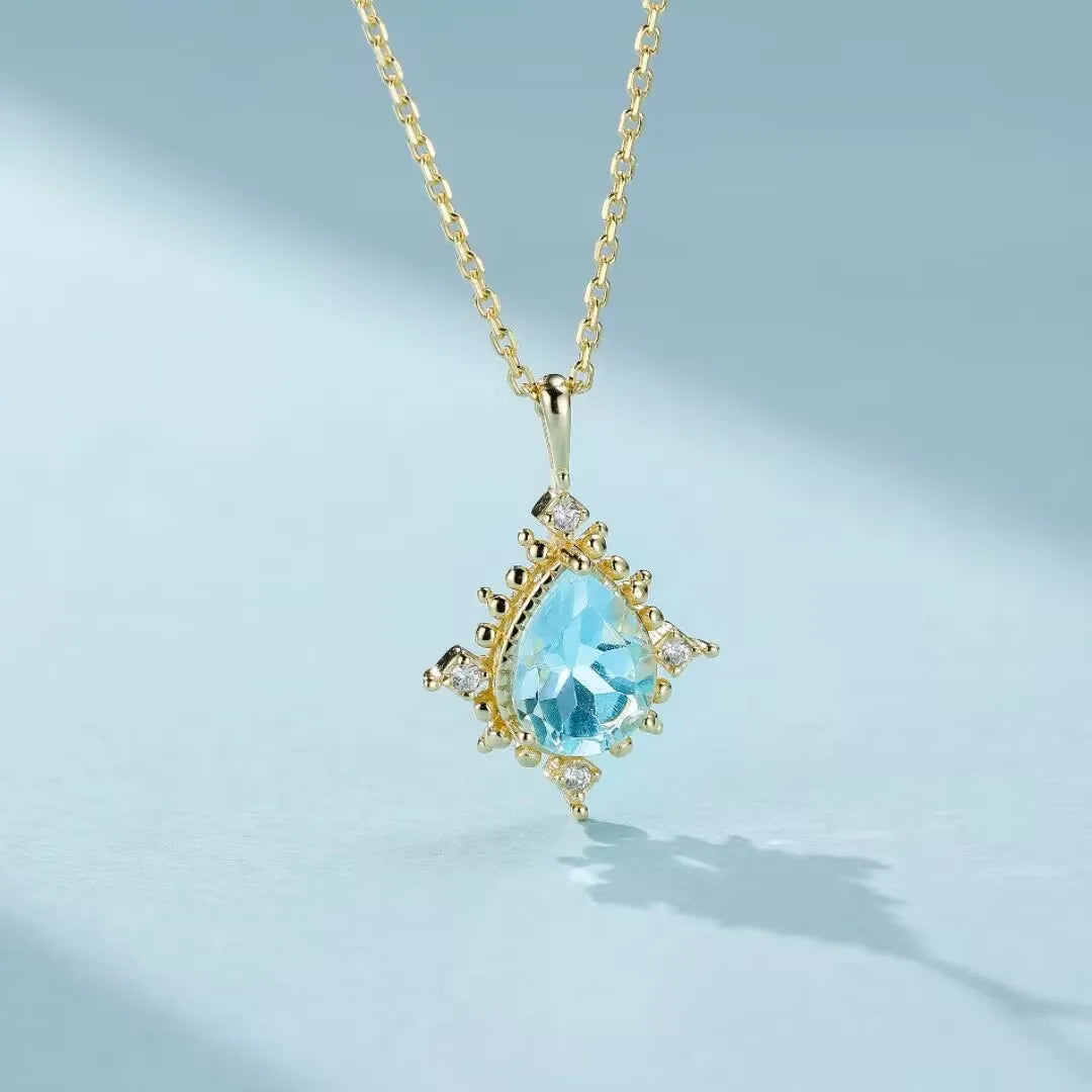 Topaz Necklace "Elegance Rays" Silver