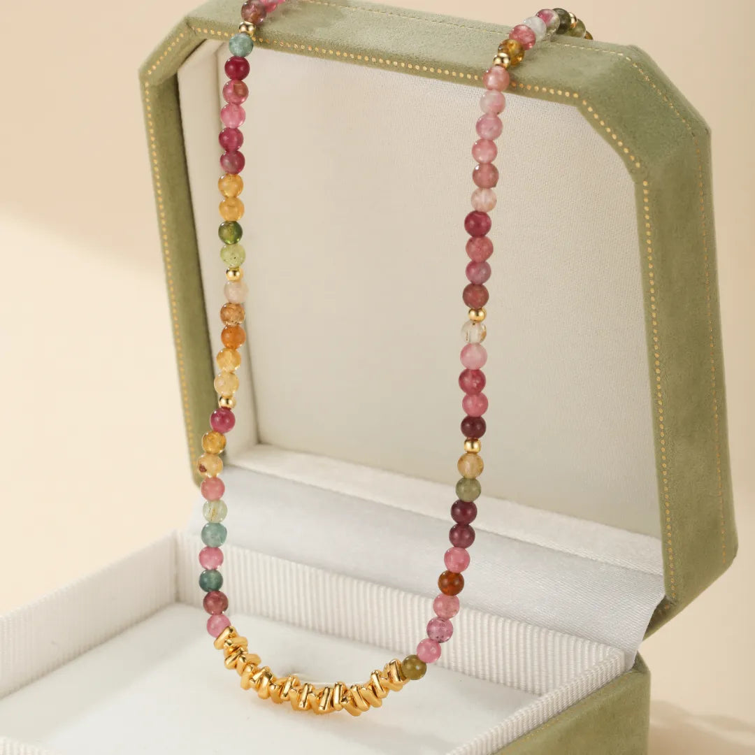 Tourmaline Necklace "Vitality" Gold-Plated Silver