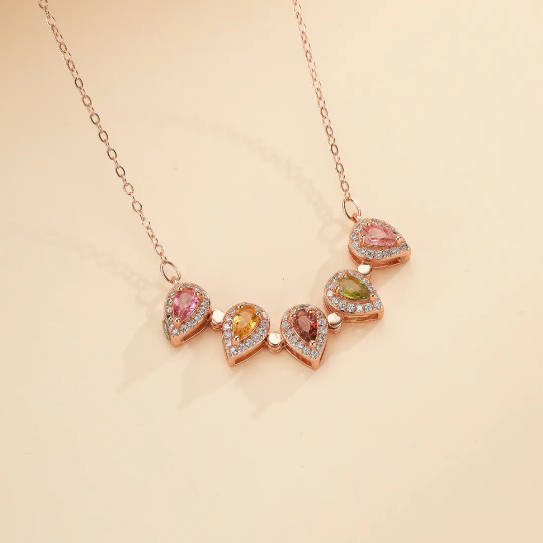 Lucky Flower Tourmaline Clover Necklace Gold-Plated Silver Rose Gold