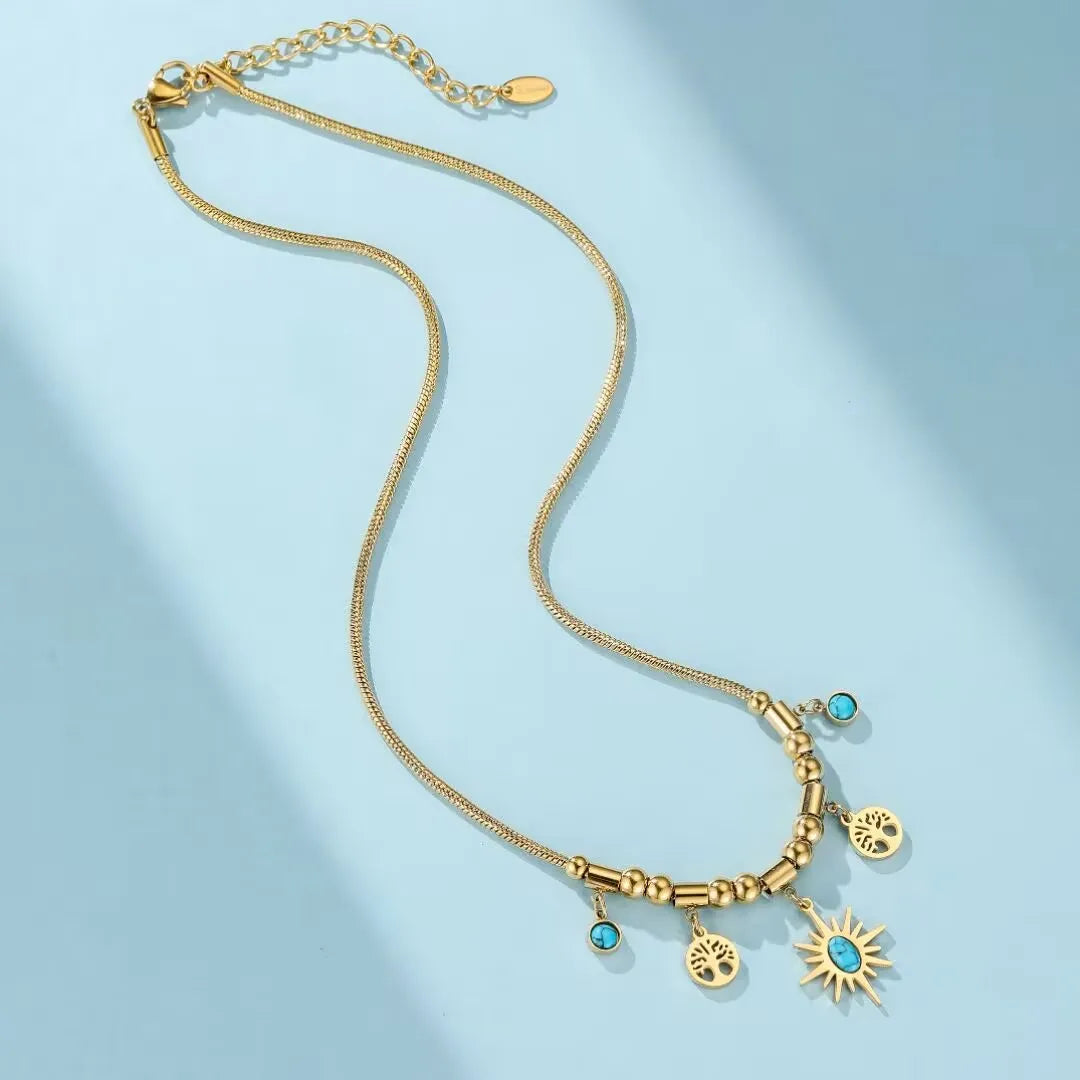 Turquoise Tree of Life Necklace "Protective Energy"