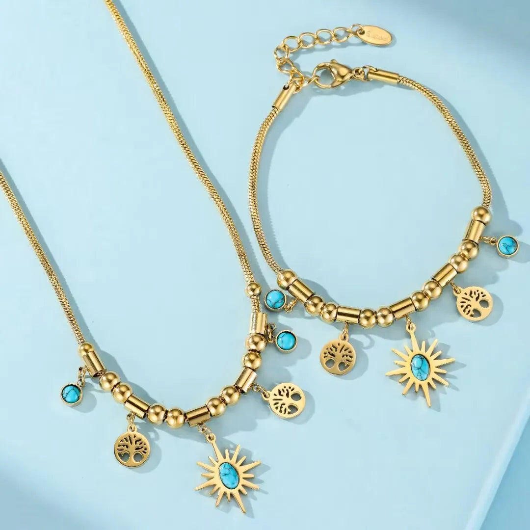 Turquoise Tree of Life Necklace "Protective Energy"