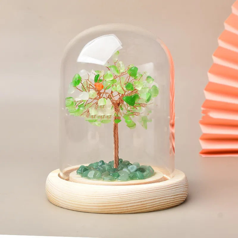 Minimalist Japanese - Luminous Tree of Life in Gemstones
