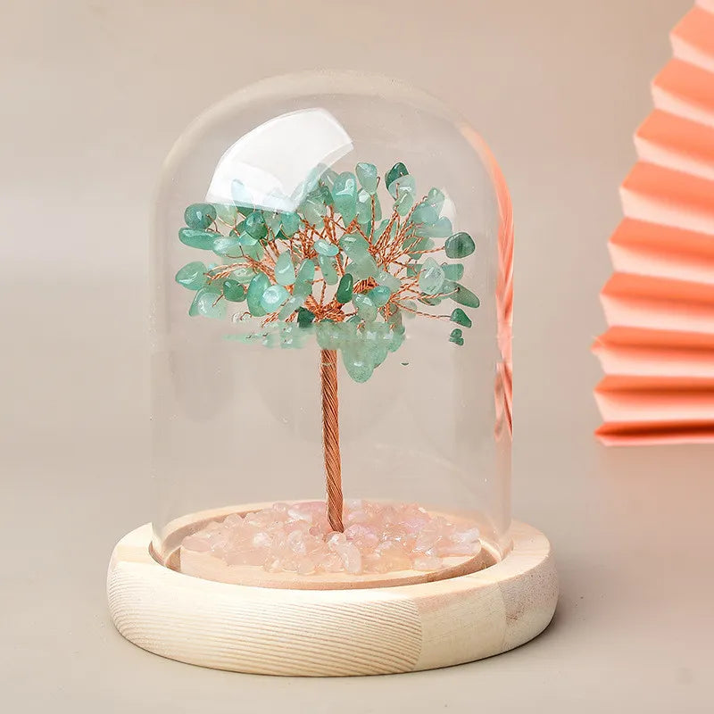 Minimalist Japanese - Luminous Tree of Life in Gemstones