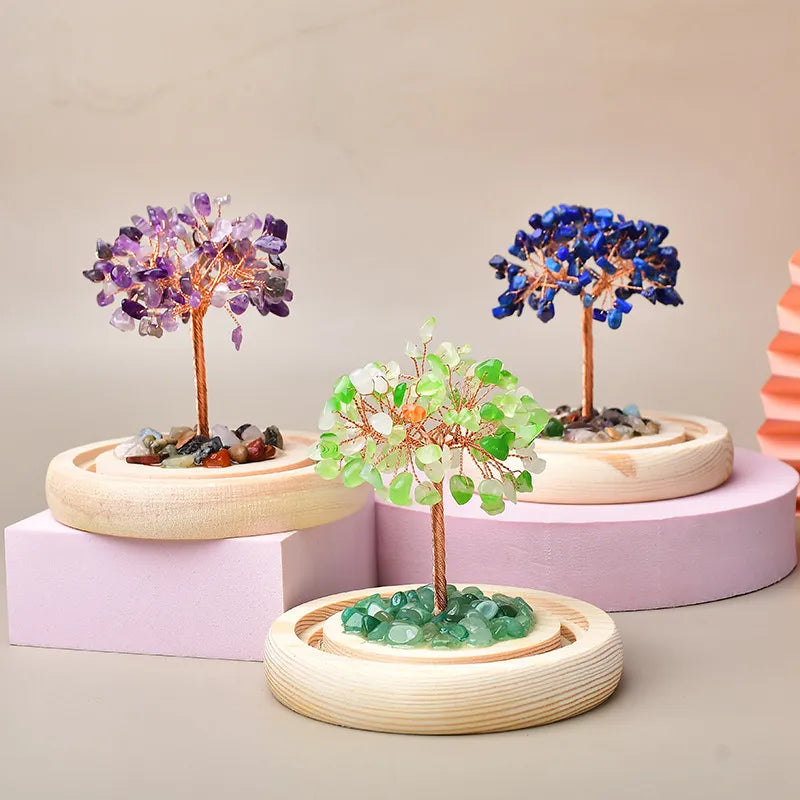 Minimalista Japonés - Árbol de Vida Luminoso en Piedras Naturales